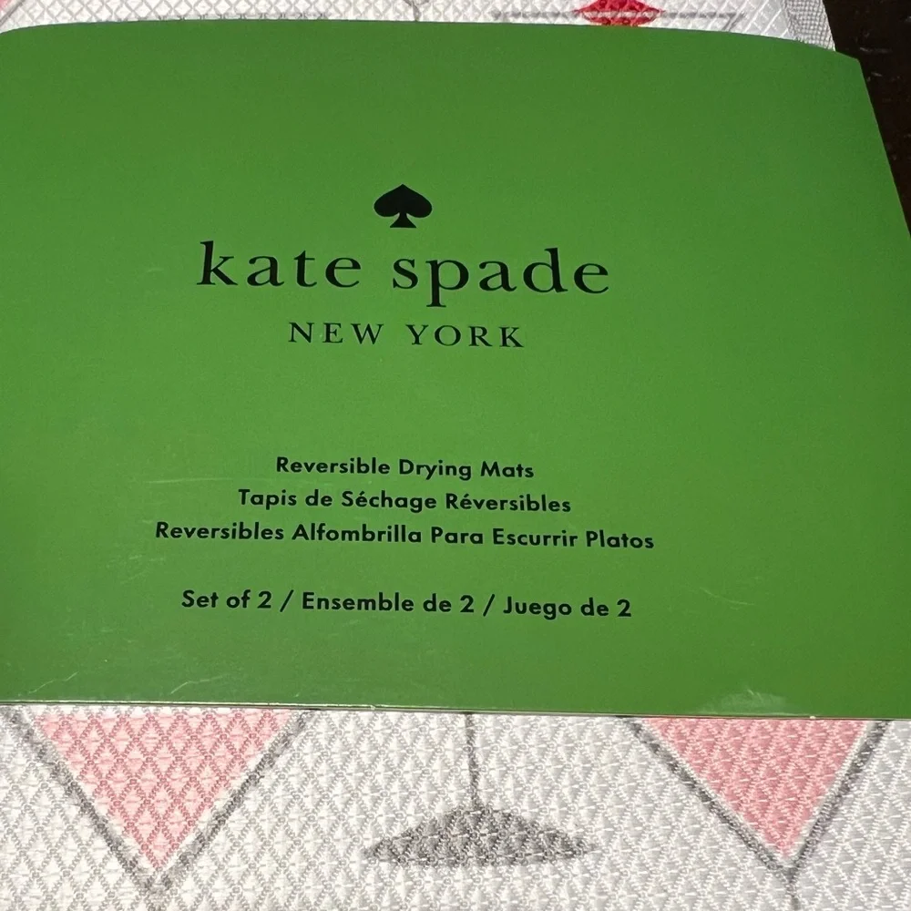 Kate Spade New York Martini Glass Reversible Drying Mats Set of 2
